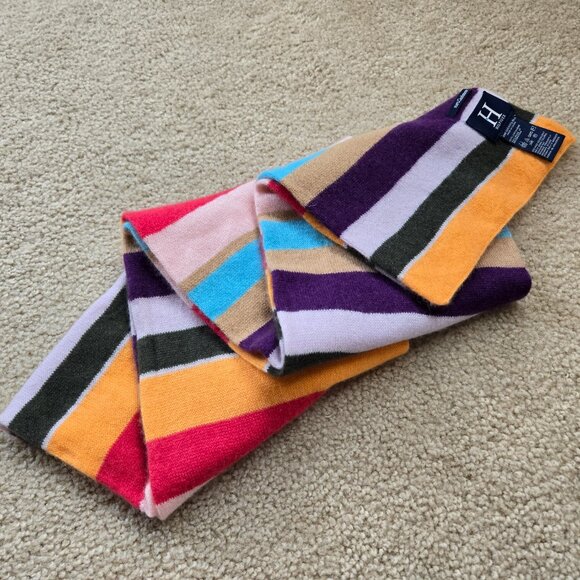 Colorful striped cashmere scarf Hilfiger - Picture 8 of 10